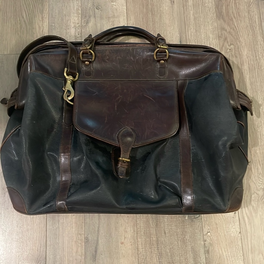 🔥Gorgeous Vintage Mulholland brothers duffle bag Black/brown leather